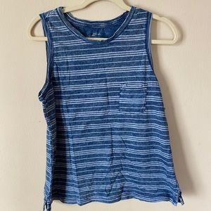 Acid Wash Striped Cotton Tank Top